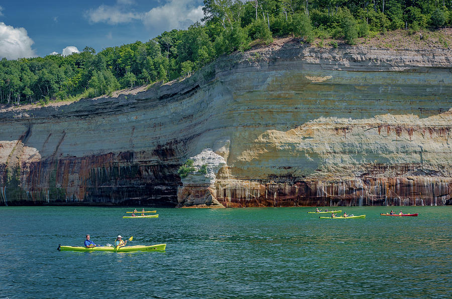 Kayaking the Pictured Rocks Photograph by Gary McCormick