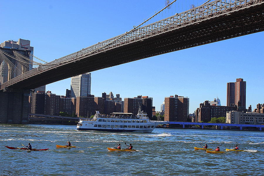 Kayaking Under the Brooklyn Bridge Photograph by Dora Sofia Caputo ...