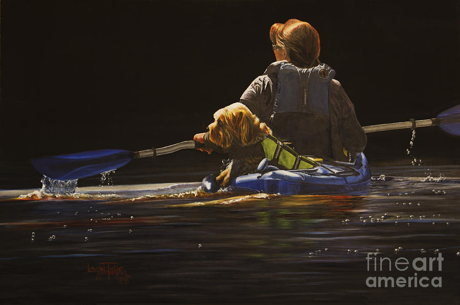 Kayaking with Your Best Friend Painting by Laurie Tietjen
