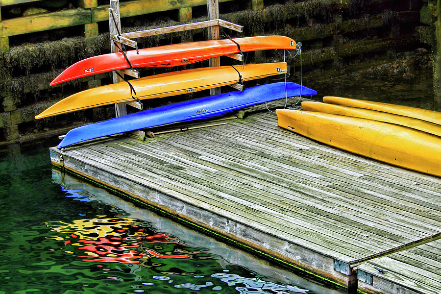 Kayaks at Camden Harbor Photograph by Carolyn Derstine