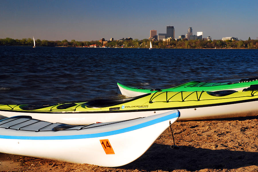 Kayaks At The Lake Photograph by James Kirkikis
