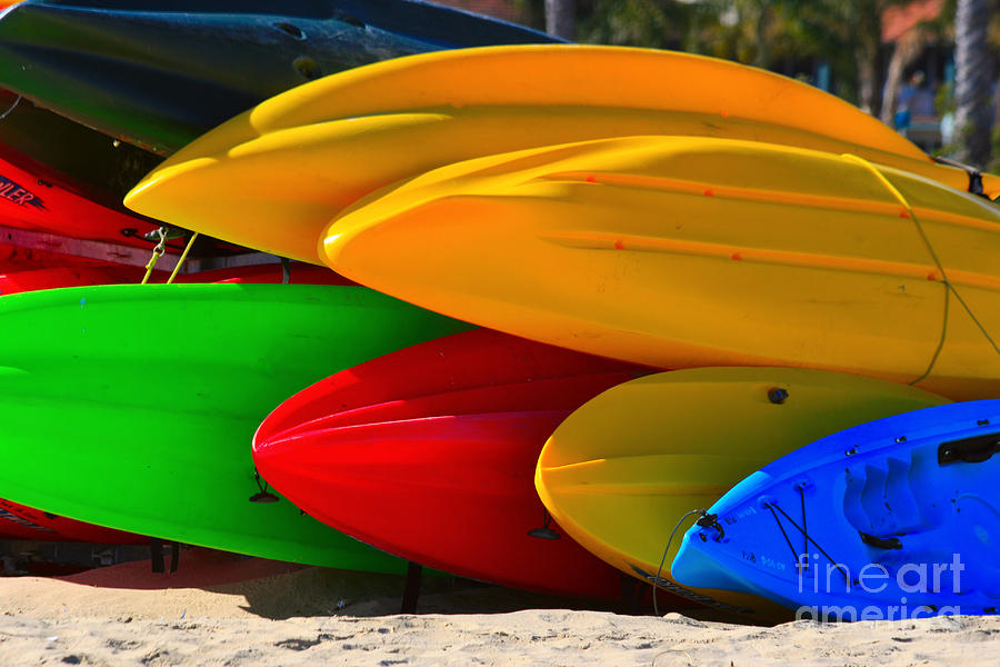Kayaks On The Beach Photograph