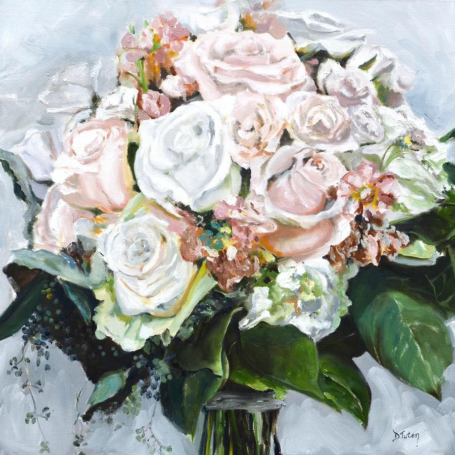 Kayleighs Bridal Bouquet Painting by Donna Tuten