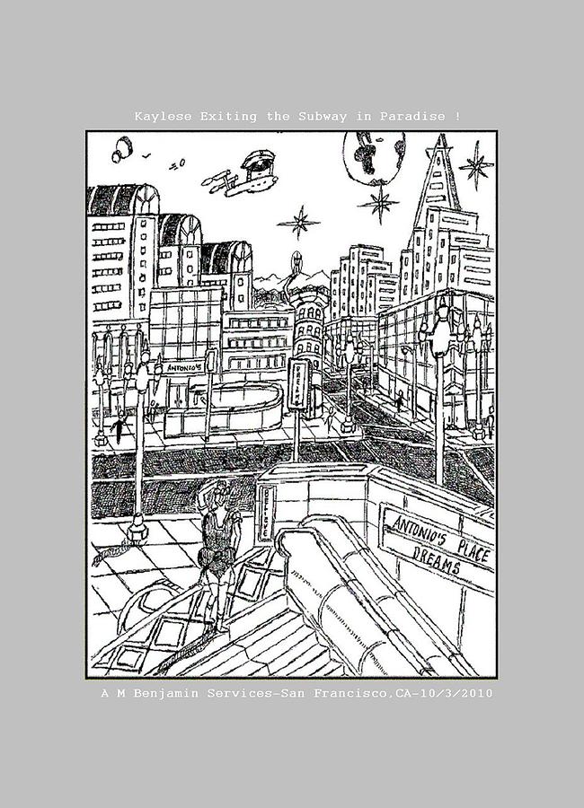 Building Digital Art - Kaylese exiting the Subway in Paradise by Anthony Benjamin Building Digital Art - Kaylese exiting the Subway in Paradise by Anthony Benjamin