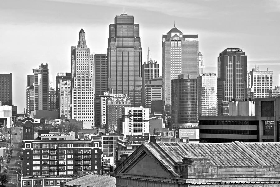 City Photograph - KC in Black and White by Frozen in Time Fine Art Photography