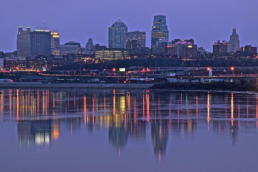 KC Night View from KAW Point Photograph by Frozen in Time Fine Art Photography