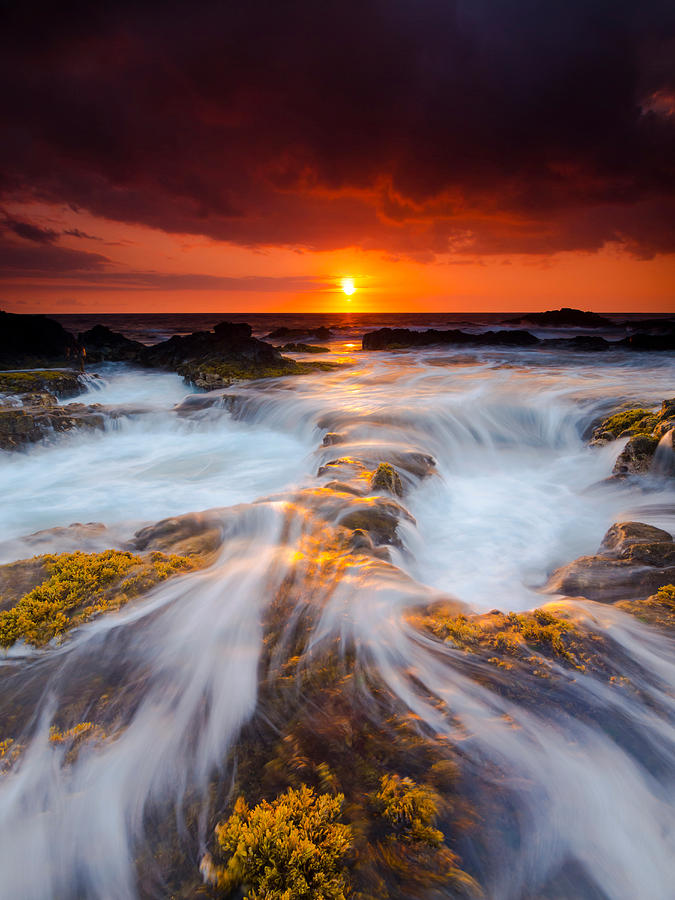 Keahole Point Sunset Photograph by Christopher Johnson