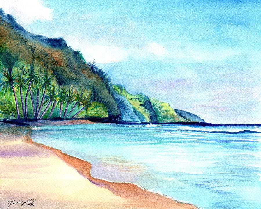 Kee Beach 2 Painting by Marionette Taboniar