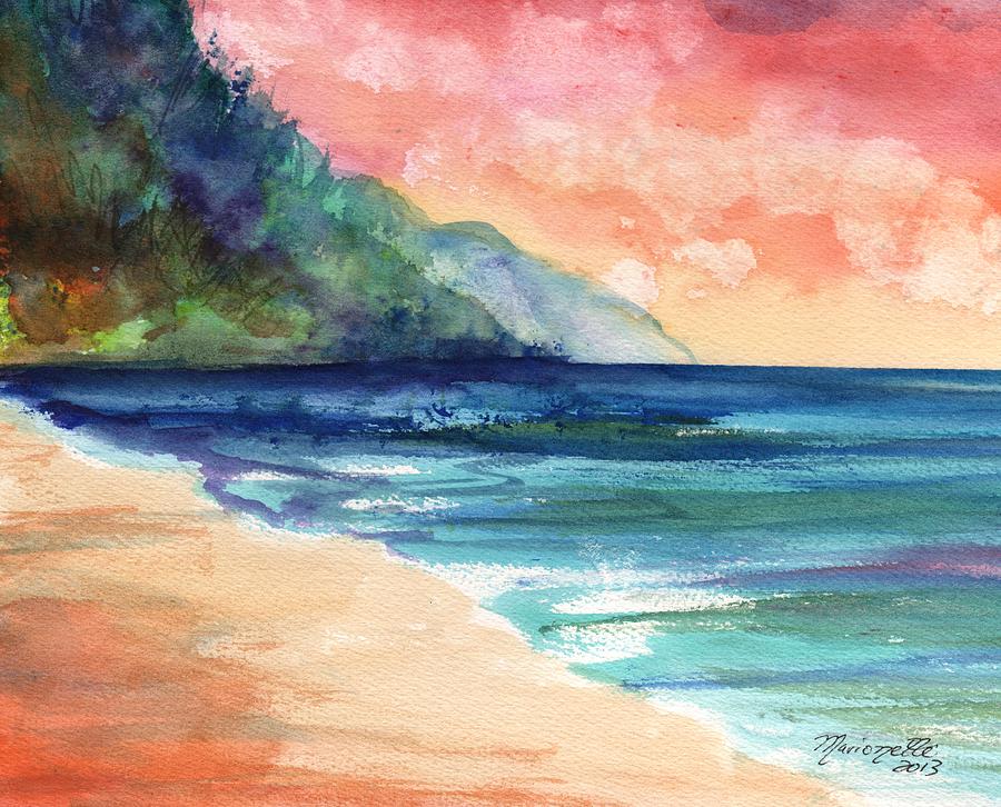 Kee Beach Painting by Marionette Taboniar