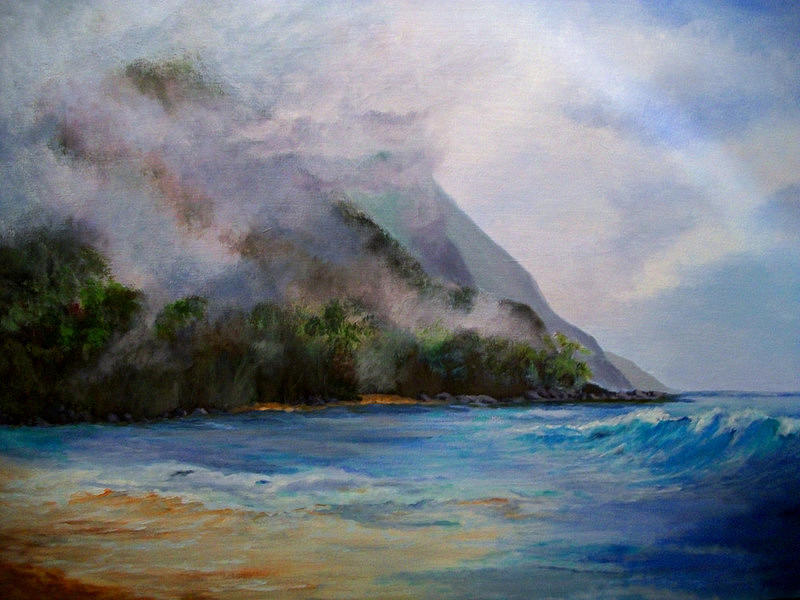 Landscape Painting - Kee Kakahiaka by Susan M Fleischer