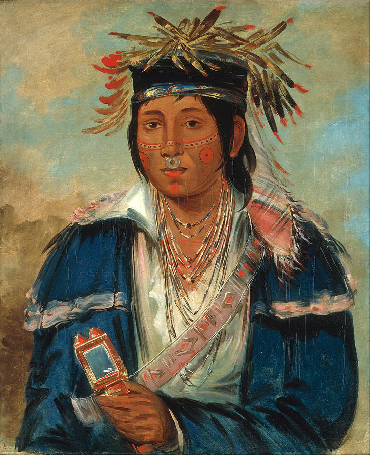 George Catlin Painting - Kee-mo-ra-nia No English a Dandy by George Catlin