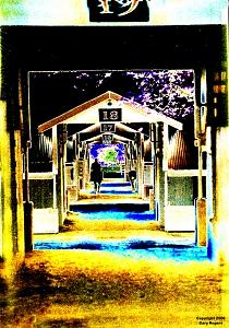 Horse Racing Digital Art - Keeneland Barns by Gary Rogers Horse Racing Digital Art - Keeneland Barns by Gary Rogers