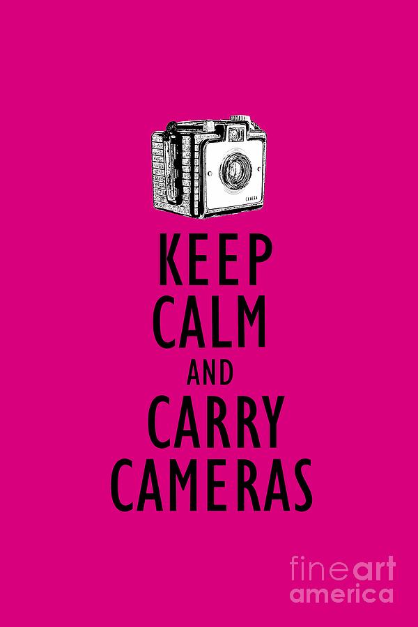 Keep Calm and Carry Cameras photographer tee Photograph by Edward