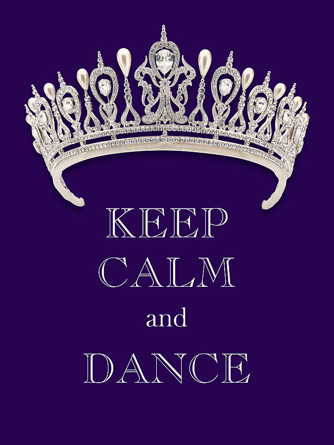 Keep Calm and Dance Diamond Tiara Deep Purple Photograph by Kathy Anselmo