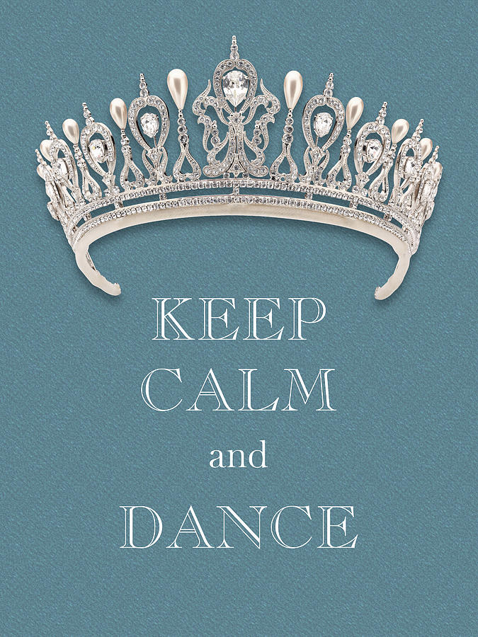 Keep Calm and Dance Diamond Tiara Turquoise Texture Photograph by Kathy Anselmo