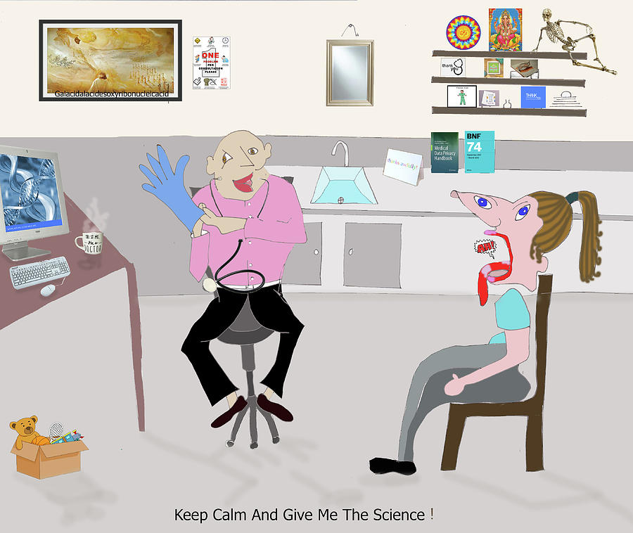 Keep Calm and Give Me The Science Mixed Media by Ann Leech
