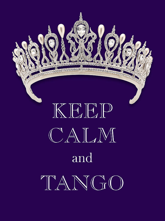 Keep Calm and Tango Diamond Tiara Deep Purple Photograph by Kathy Anselmo