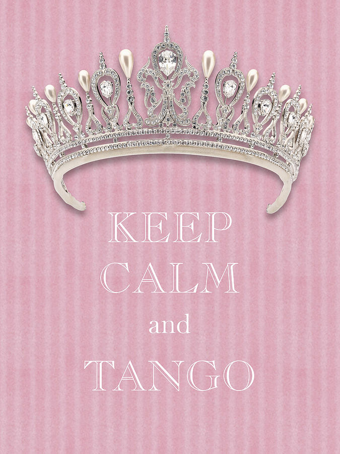 Keep Calm and Tango Diamond Tiara Pink Flannel Photograph by Kathy Anselmo