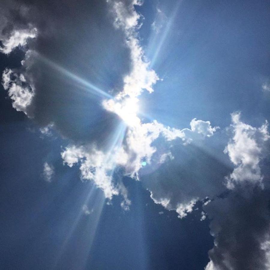 Sunshine Photograph - Keep Looking Up! #cloudlovers #sunshine by Joan McCool