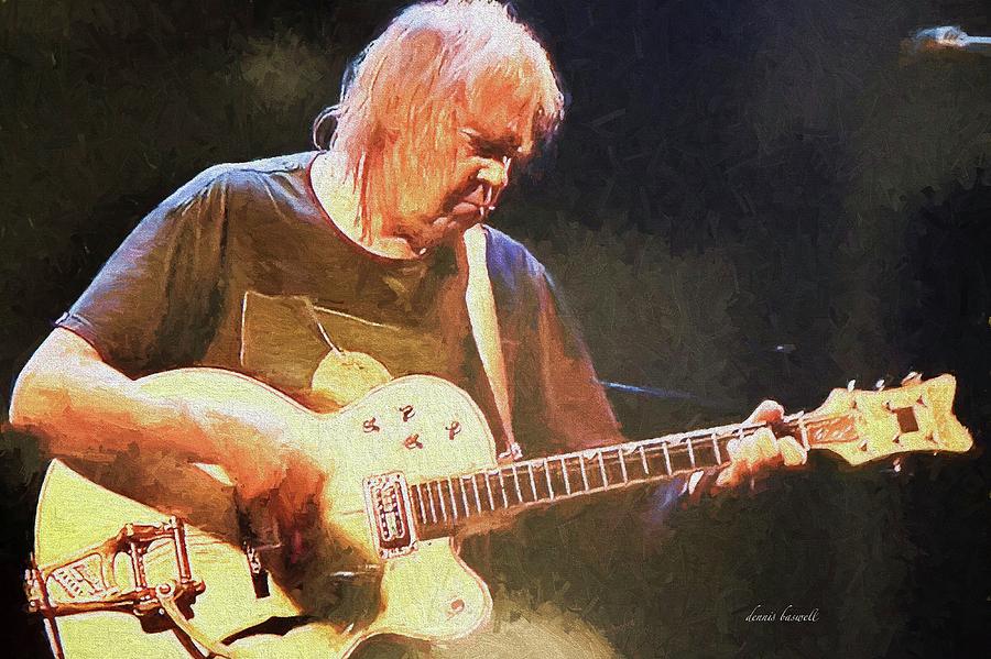Neil Young Painting - Keep On Rockin in The Free World by Dennis Baswell