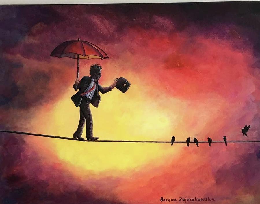 Keep the Balance Painting by Bozena Zajaczkowska