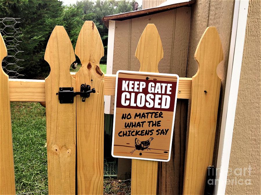 Sign Photograph - Keep The Gate Closed by Debra Lynch