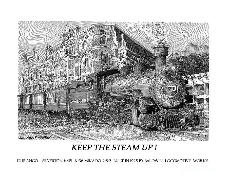 Keep The Steam Up Drawing by Jack Pumphrey