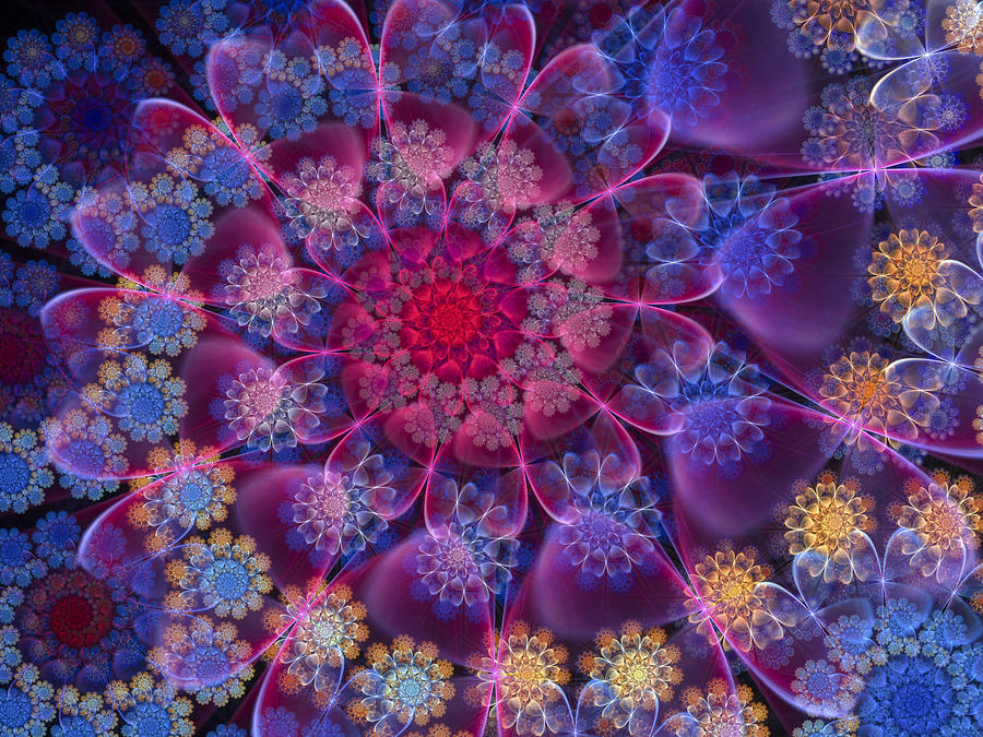 Fractal Digital Art - Keep your Hearts Pink by Amorina Ashton