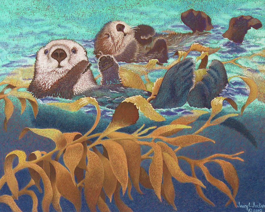 Otter Pastel - Keepers of the Kelp by Tracy L Teeter 