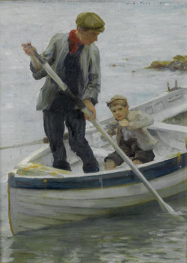 Keeping Her Off Painting by Henry Scott Tuke