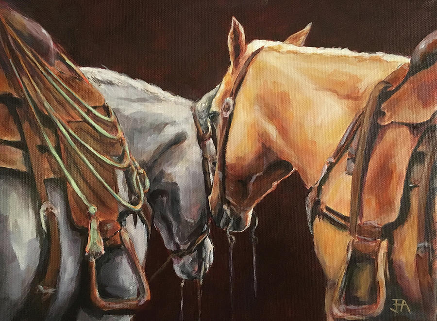 Horse Painting - Keeping Secrets by Joan Frimberger