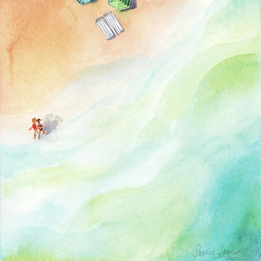Beach Painting - Keeping Time by Stephie Jones