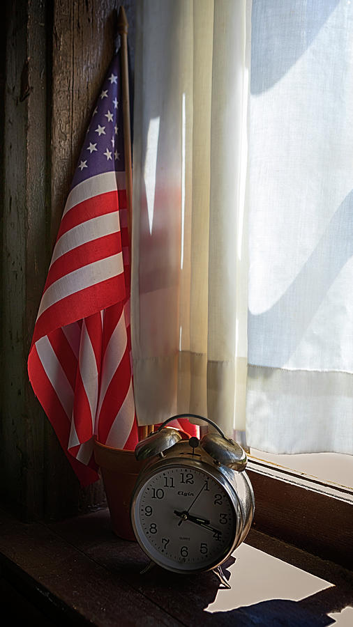 Keeping Time with Old Glory Photograph by Susan Rissi Tregoning