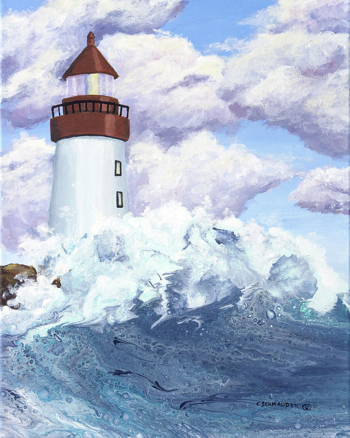 Light House Painting - Keeping Watch by Carol Schmauder