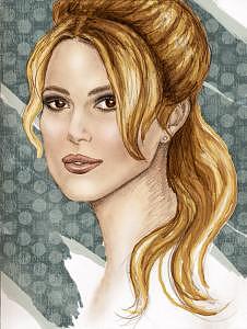 Fashion Illustration Digital Art - Keira Knightly by Lara Wolf Fashion Illustration Digital Art - Keira Knightly by Lara Wolf