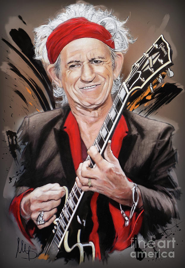 Keith Richards 1 Mixed Media by Melanie D