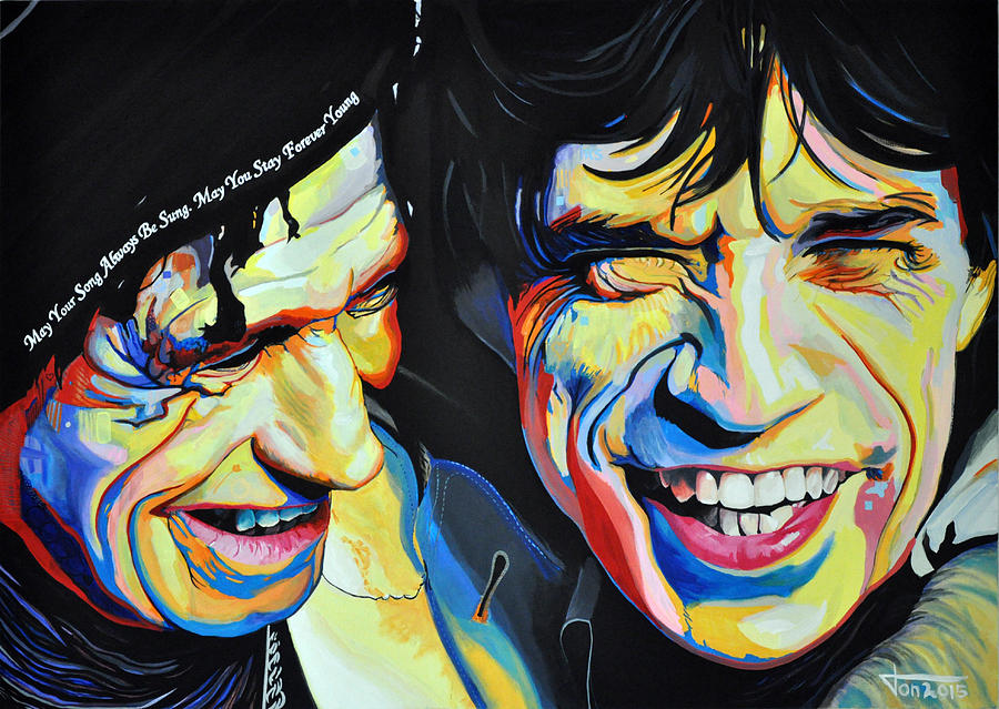 Keith Richards Painting - Keith Richards and Mick Jagger by Ton Peelen