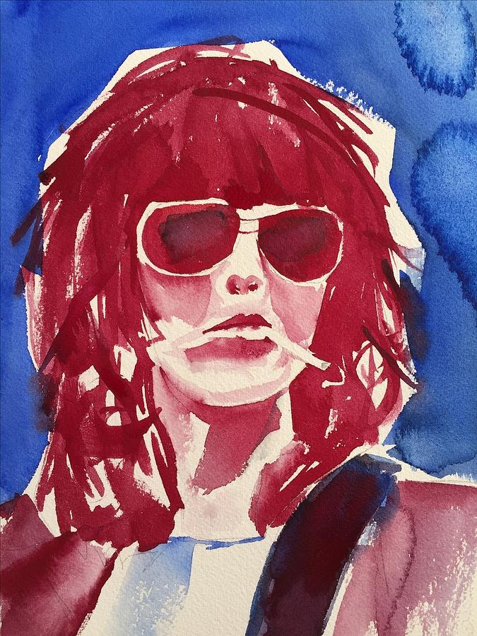 Keith Richards Blue Painting by Bonny Butler