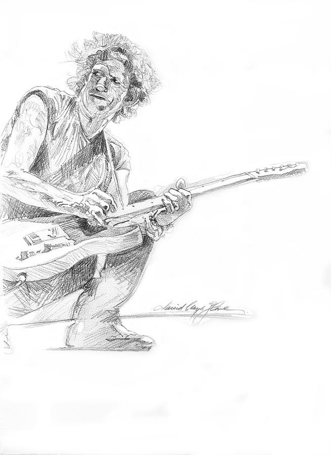 Keith Richards Fender Telecaster Drawing by David Lloyd Glover