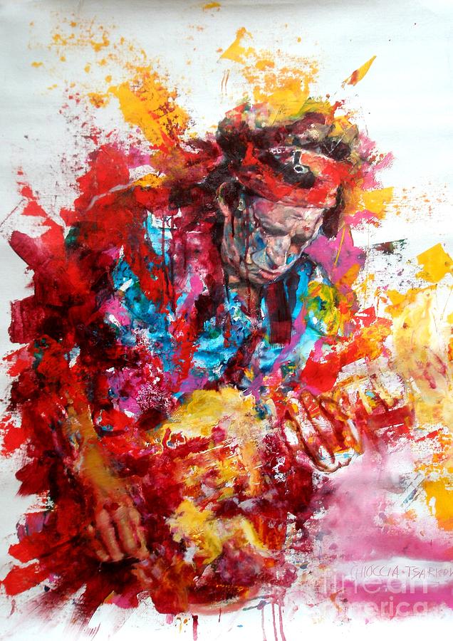 The Rolling Stones Painting - Keith Richards by Massimo Chioccia