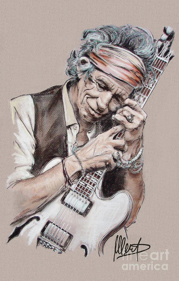 Keith Richards Pastel by Melanie D