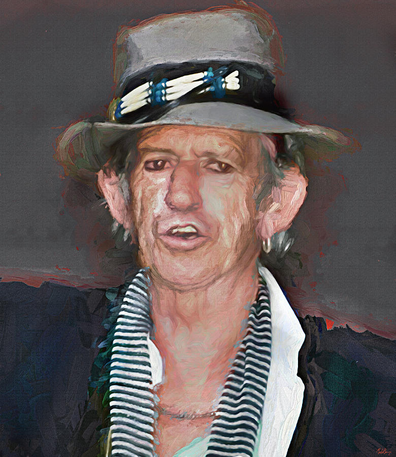Keith Richards, The Rolling Stones Mixed Media by Mal Bray