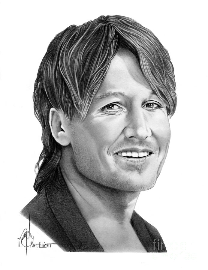 Keith Urban Drawing by Murphy Elliott