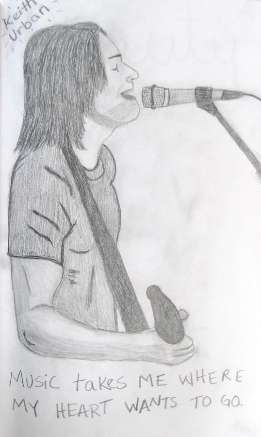 Keith Urban Drawing by Rebecca Wood