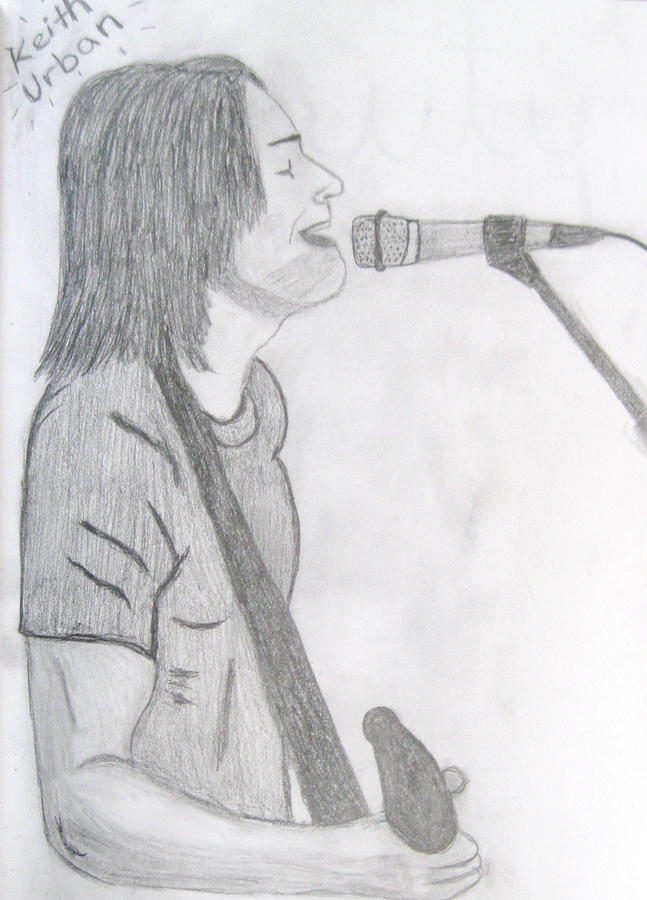 Keith Urban without quote Drawing by Rebecca Wood