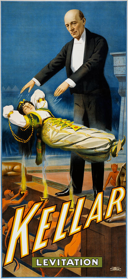Kellar Levitation - Magic Promotional Poster - 1900 Painting by War Is Hell Store