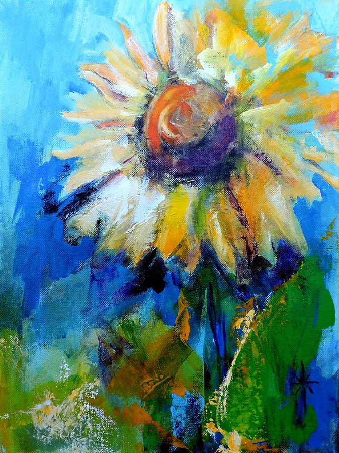 Kellies sunflower Painting by Jodie Marie Anne Richardson Traugott          aka jm-ART