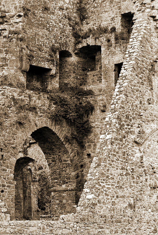 Kells Priory Ireland Interior Medieval Abbey Ruins County Kilkenny Sepia Photograph by Shawn OBrien