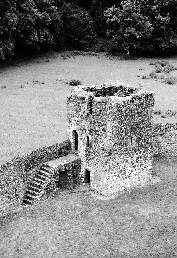 Kells Priory Outer Wall Fortified Tower County Kilkenny Ireland Black and White Photograph by Shawn OBrien