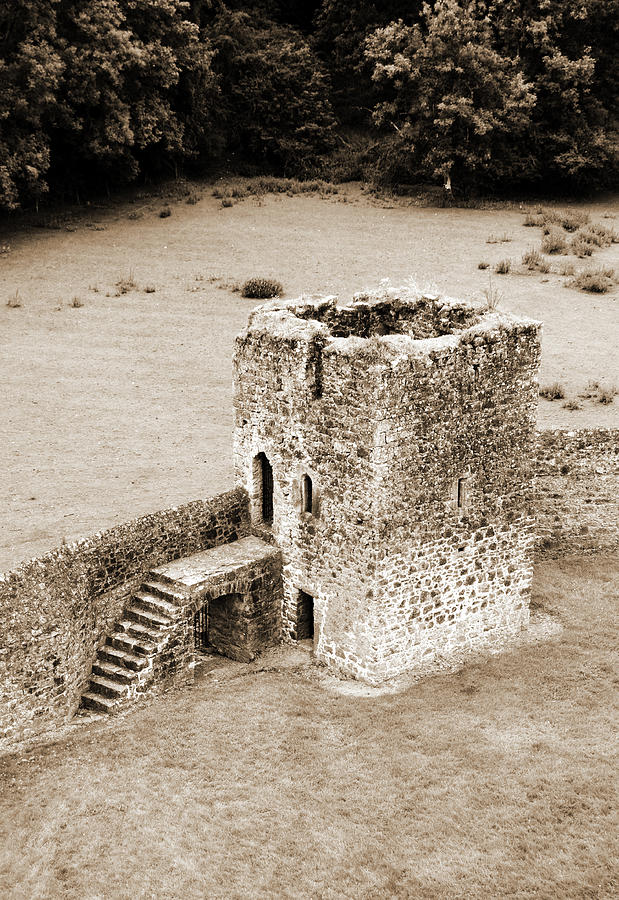 Kells Priory Outer Wall Fortified Tower County Kilkenny Ireland Sepia Photograph by Shawn OBrien